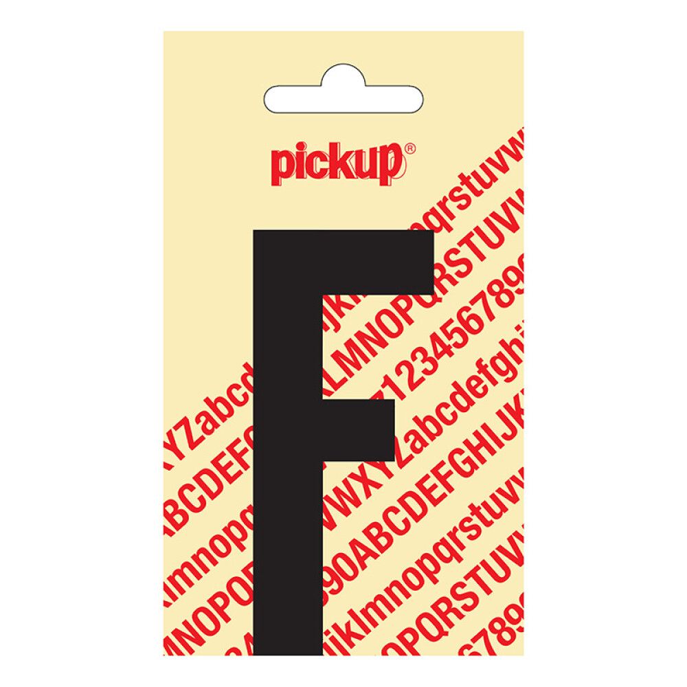 BOKSTAV PICKUP NOBEL F SVART 90 MM SELVKLEBENDE