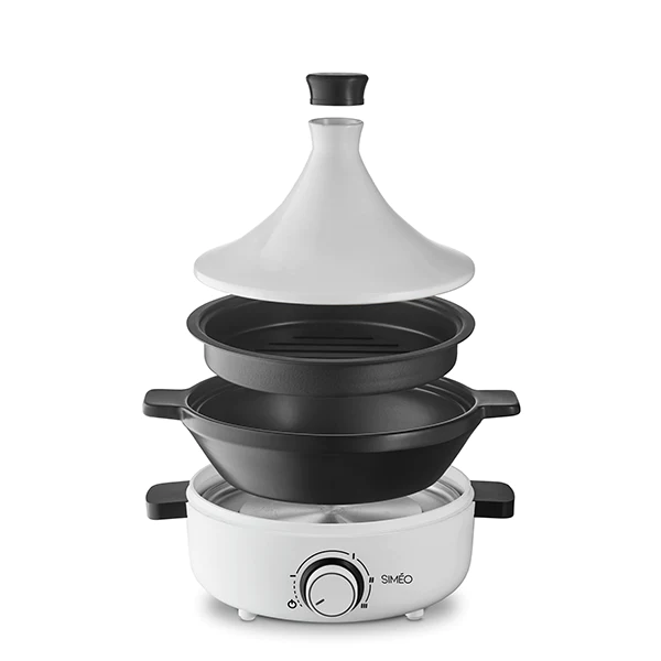 Tajine électrique céramique 4 personnes 1000 W blanc Simeo