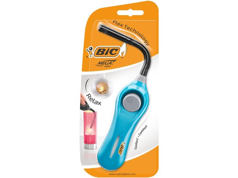 BIC Multifunktionsfeuerzeug Megalighter Relax Mehrfarbig, 1 Multifunktionsfeuerzeug mit elektronischer Zündung