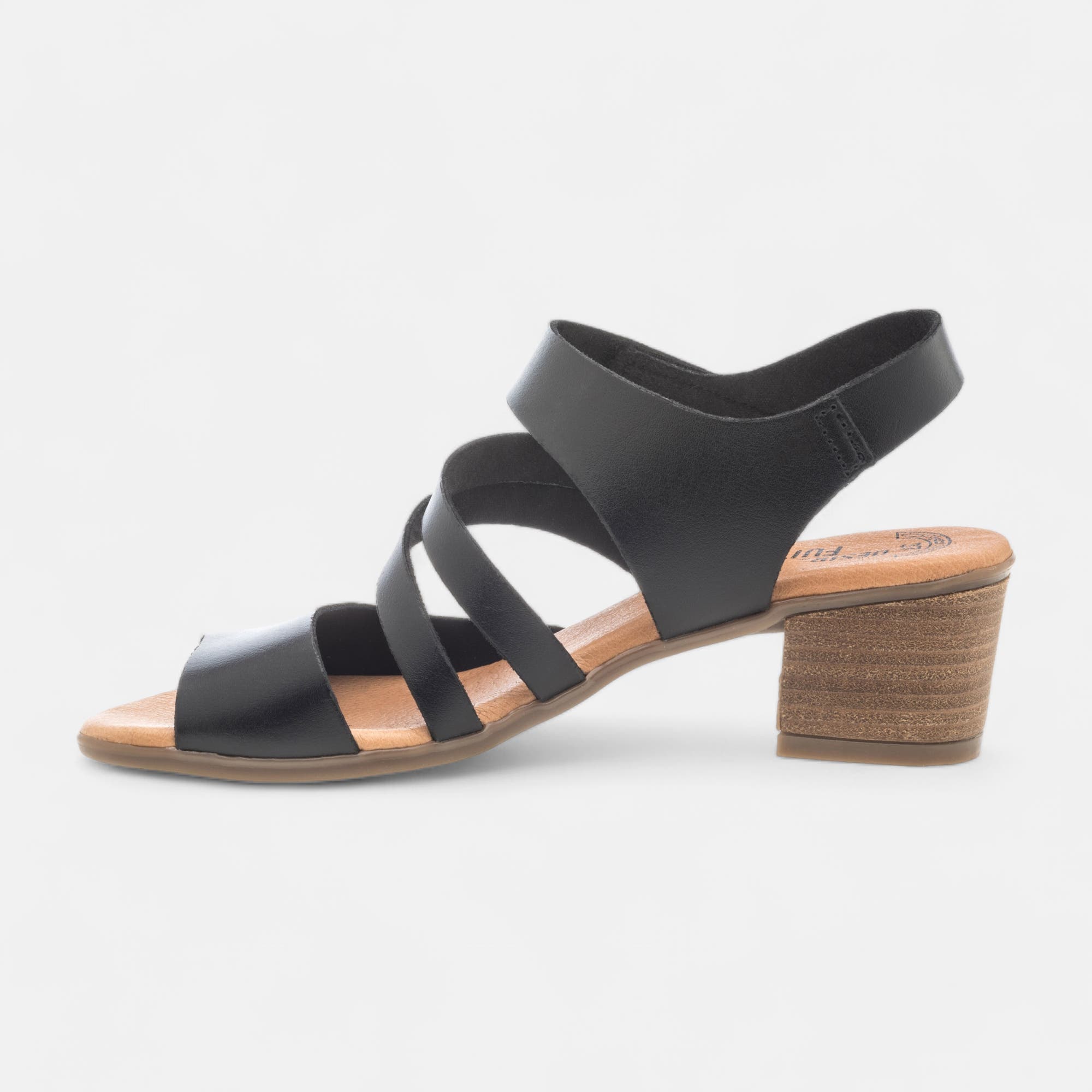 Nu-pieds à talon Femme en cuir noir