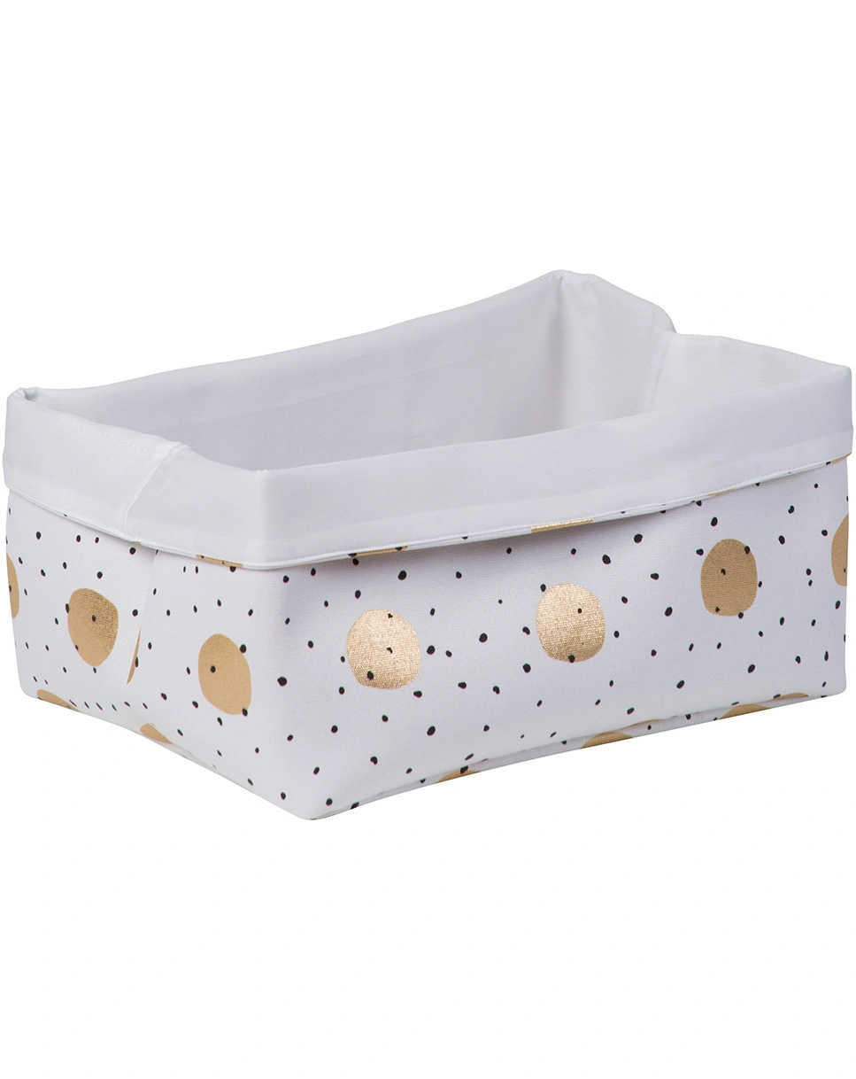 Aufbewahrungskorb DOTS (40x30x20) in weiß/gold