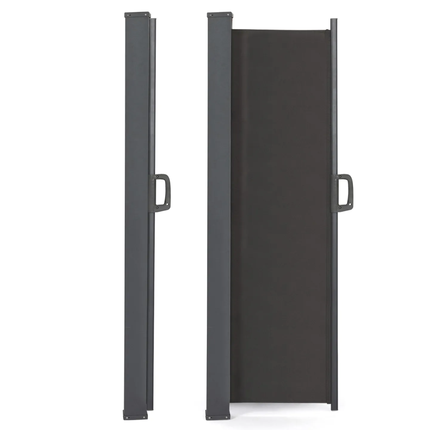 Paravent extérieur rétractable 200 x 500 cm gris anthracite store latéral