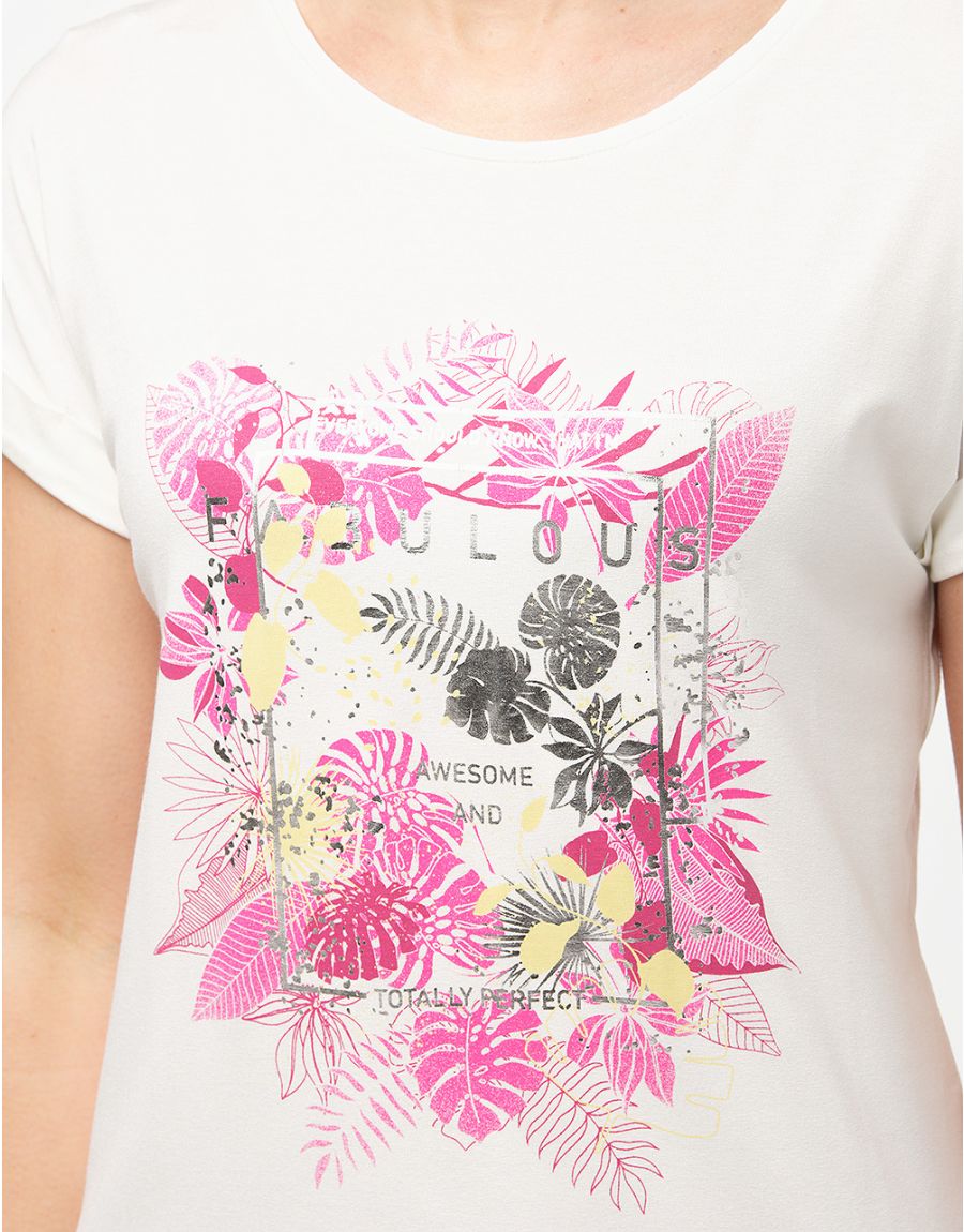 T-shirt blanc imprimé