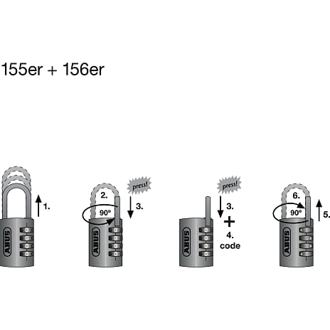 ABUS kodelås 155/40 - sølv