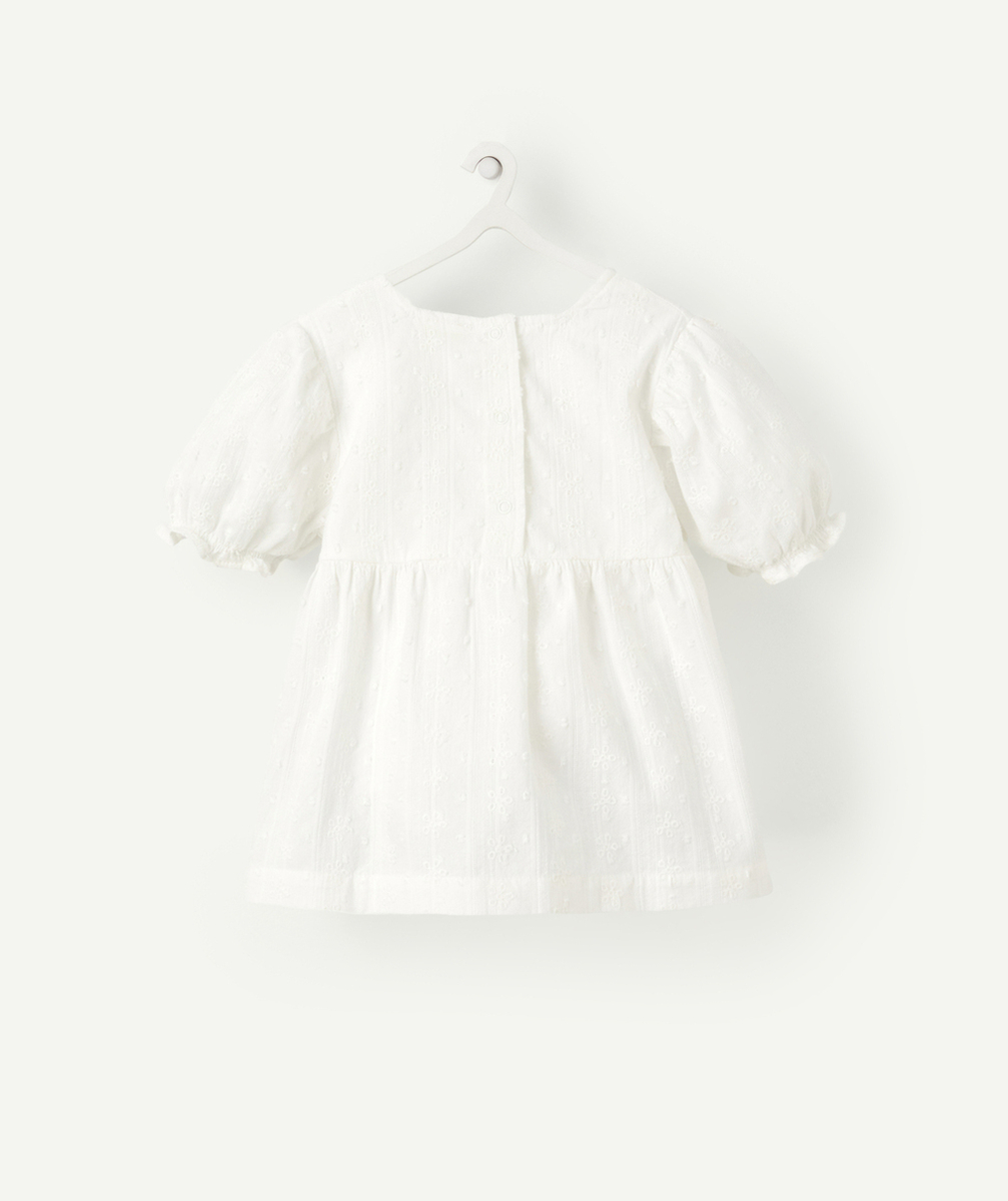 BLOUSE BÉBÉ FILLE EN COTON BLANCHE AVEC BRODERIES