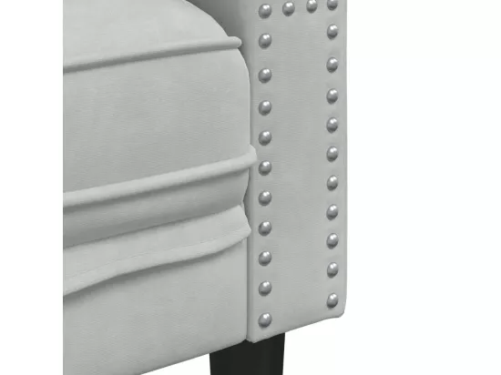 Ensemble de canapé Chesterfield et traversins 2 pcs gris clair
