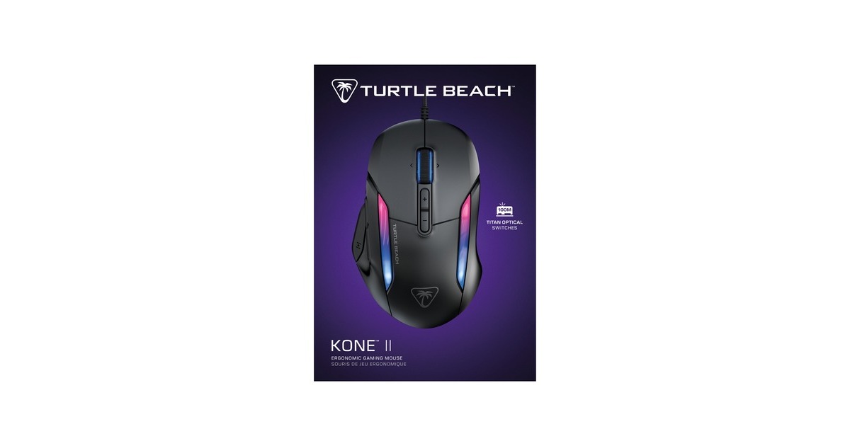 Turtle BeachKone II gaming muis  (Zwart, 50 - 26.000 Dpi, RGB)