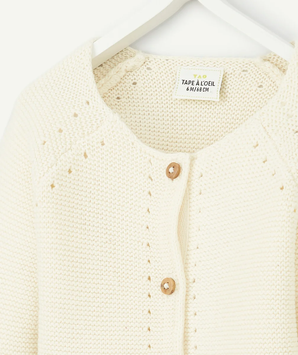 CARDIGAN BÉBÉ EN TRICOT ÉCRU