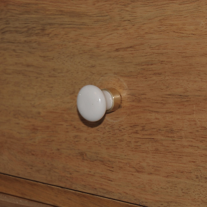 Bouton de meuble Porcelaine Vras GoodHome blanc Ø2.4 x l.24 mm x h. 2.4 cm