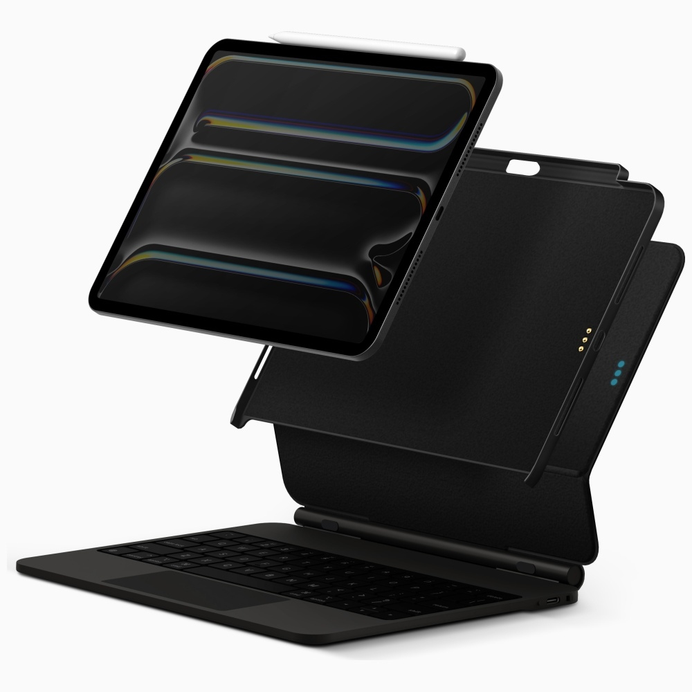 iPad Pro 13“ (2024) Hardcase Hülle Axel mit Apple Pencil Halterung (UNIQ-PDP13(M4)-AXELBLK) - Schwarz