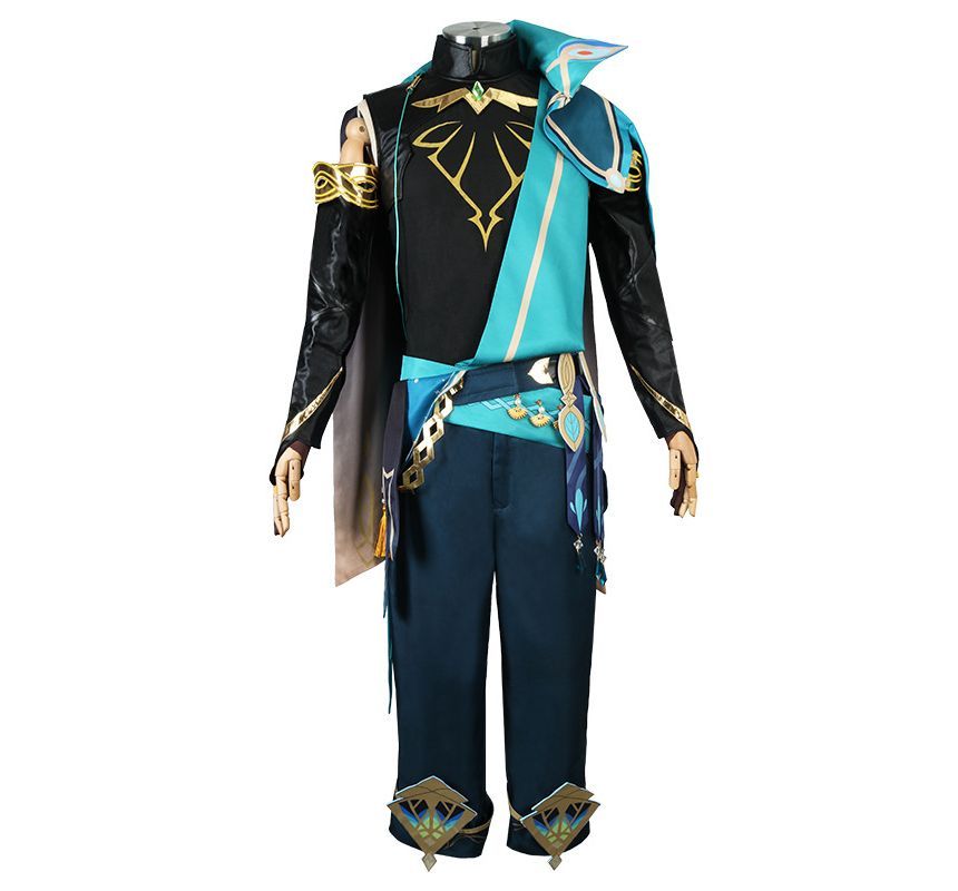 Feravin - Genshi Impact Alhaitham Cosplay Kostuumset / Korte Volledige Pruik