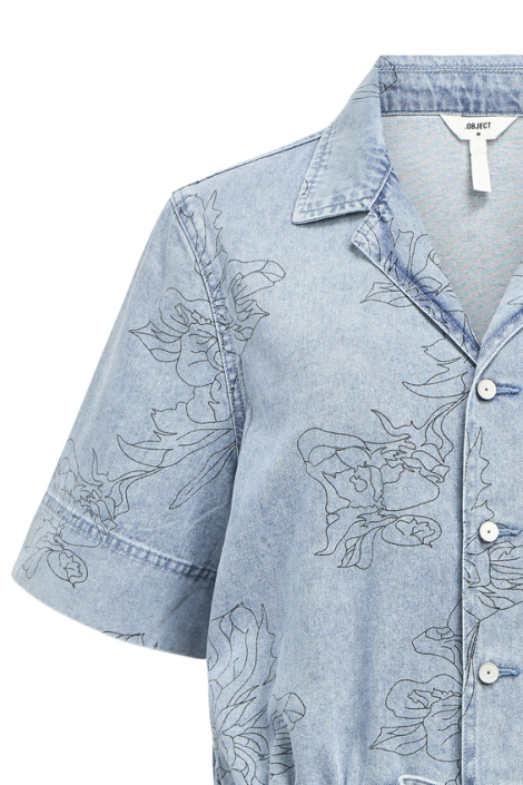 Object blauwe dames blouse