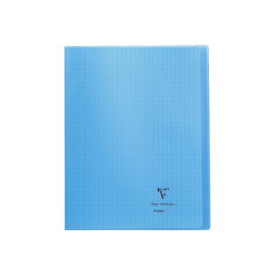 Clairefontaine Koverbook - Cahier polypro 24 x 32 cm - 48 pages - grands carreaux (Seyes) - bleu