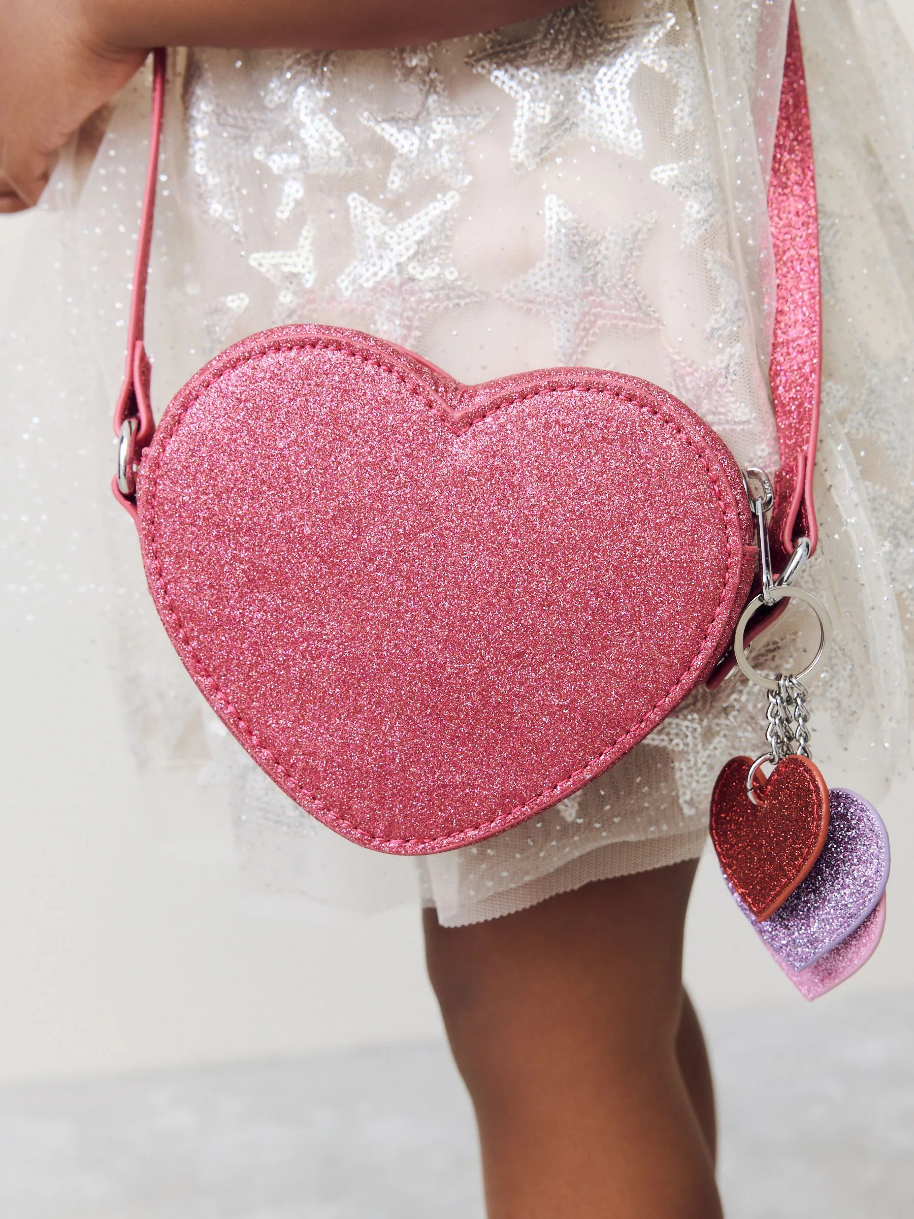 Roze met hartjesprint - Cross Body Nolvetly Heart Party Bag