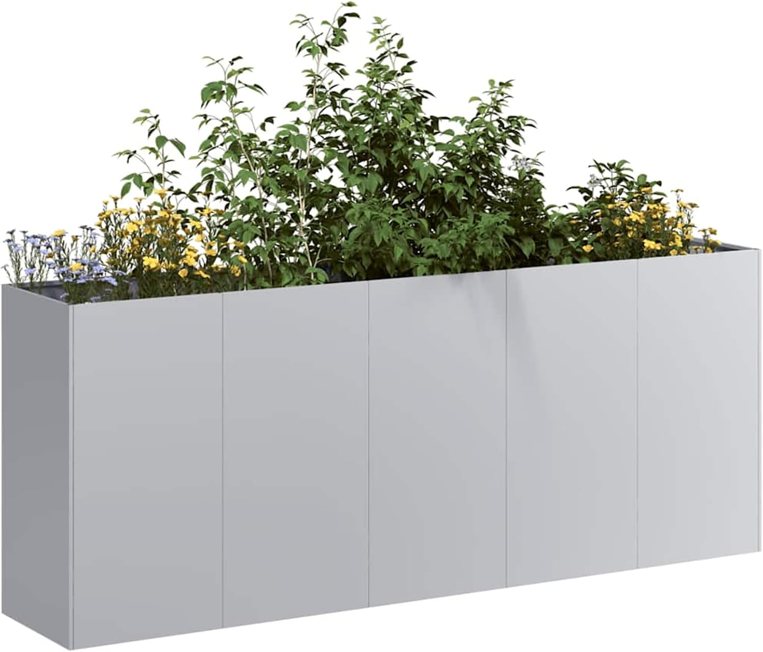 vidaXL Pflanzkübel 200x40x80 cm Verzinkter Stahl, Pflanzschale, Garten-Garten-Pflanzkübel, Outdoor-Pflanzgefäß, Hochbeet, Pflanzgefäß, Blumenkasten