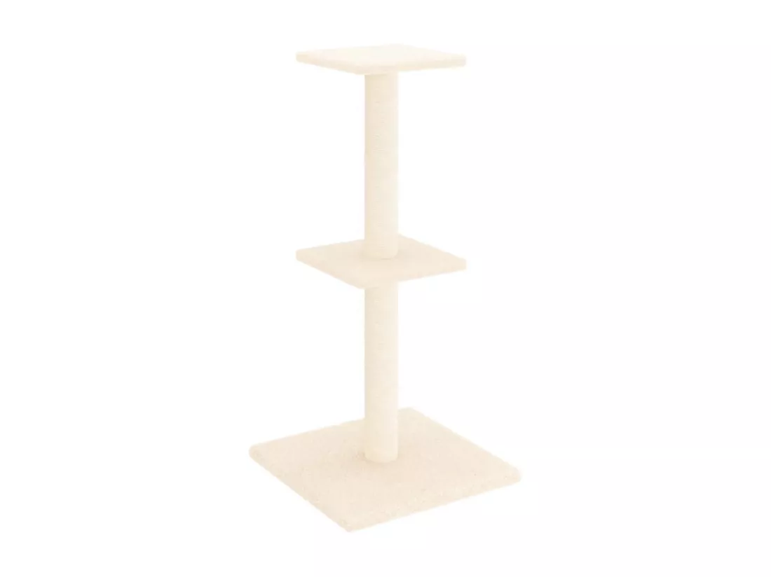 Arbre à chat avec griffoirs en sisal crème 73 cm