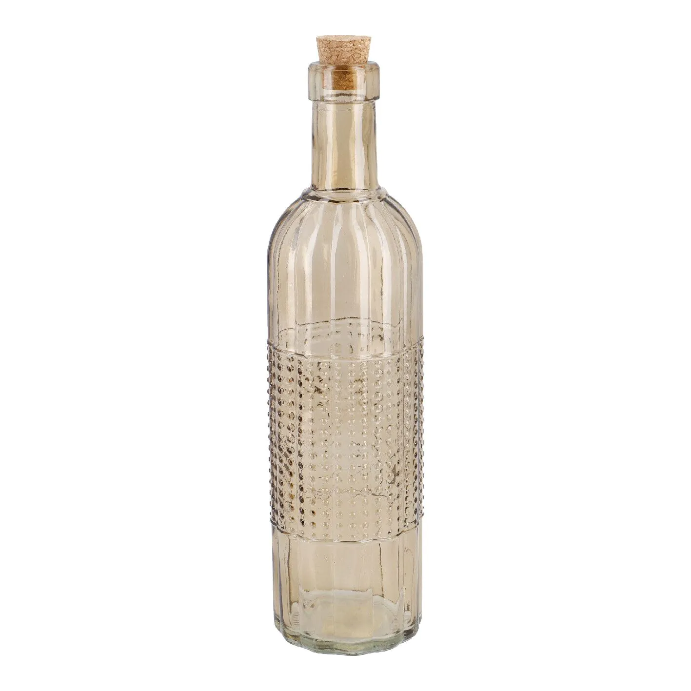Vorratsflasche Korken, Relief/Rillen/Punkte/braun, 500 ml
