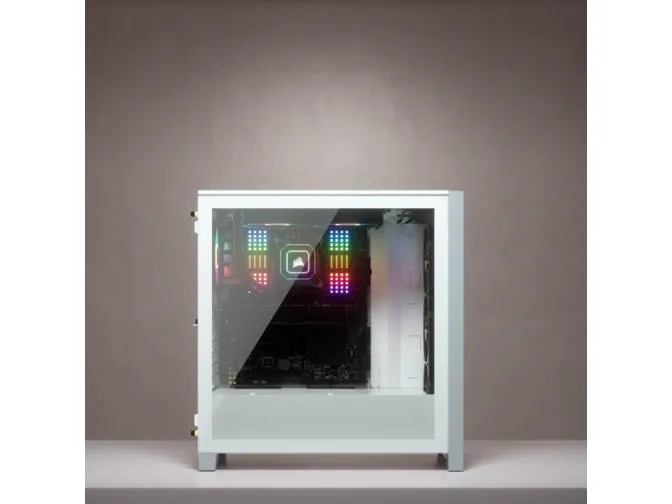 Corsair iCUE 4000X RGB – Miditower - ATX - ingen strømforsyning - Hvid - USB/Lyd