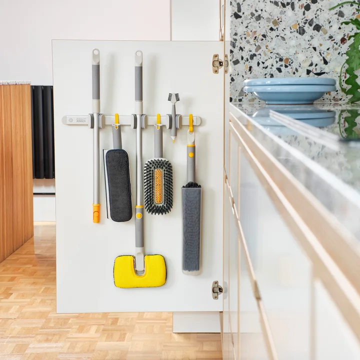 Joseph Joseph - CleanTech Wandhalterung für Putzgeräte, silber