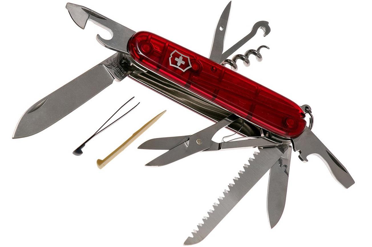 Victorinox Huntsman transparant rood 1.3713.T Zwitsers zakmes