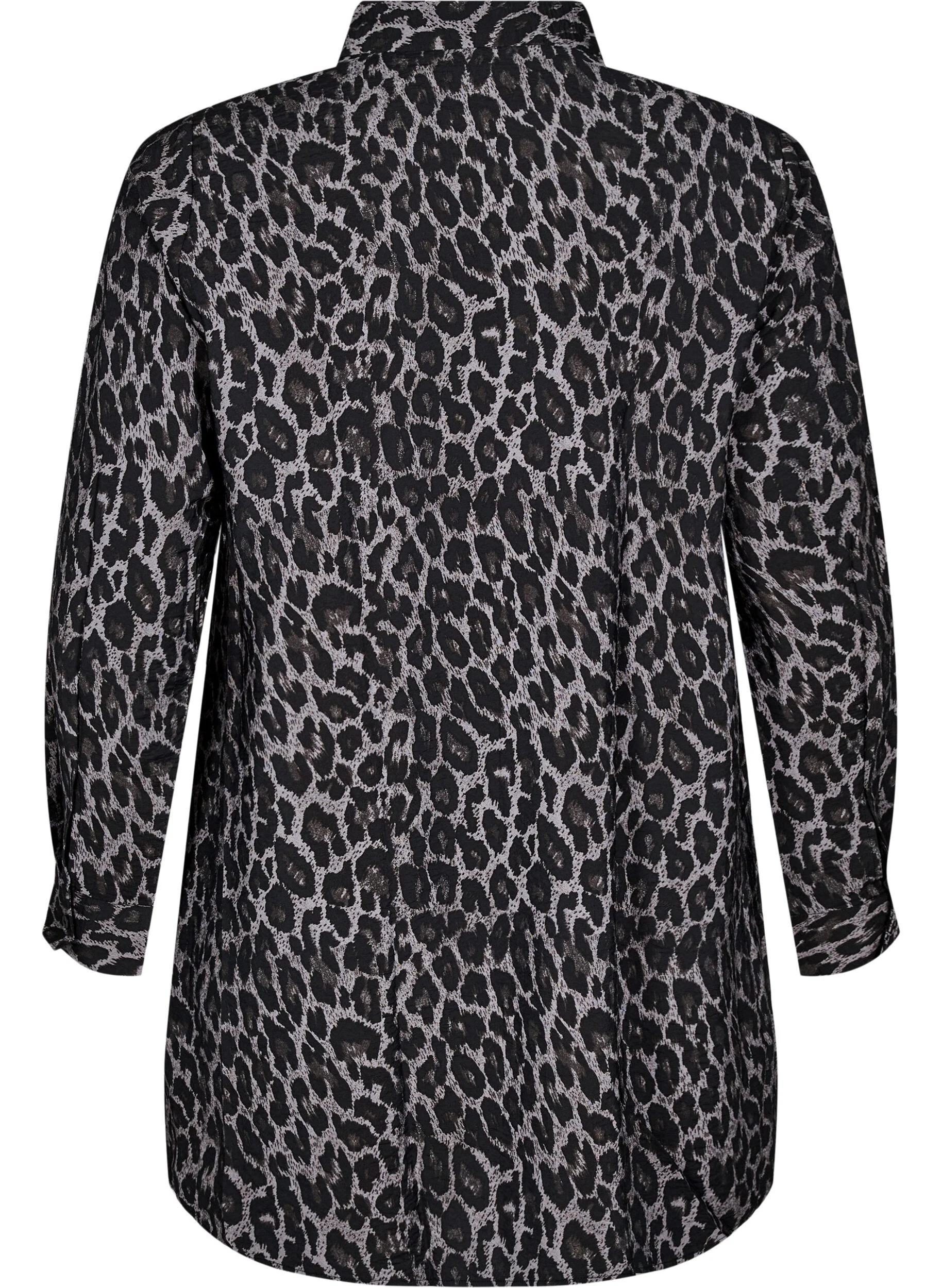 Lang skjorte med leopardprint