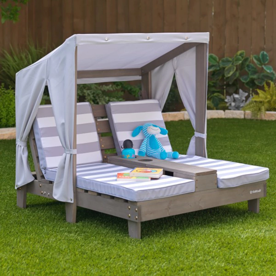 Kidkraft® Doppelte Kinder Sonnenliege mit Getränkehaltern