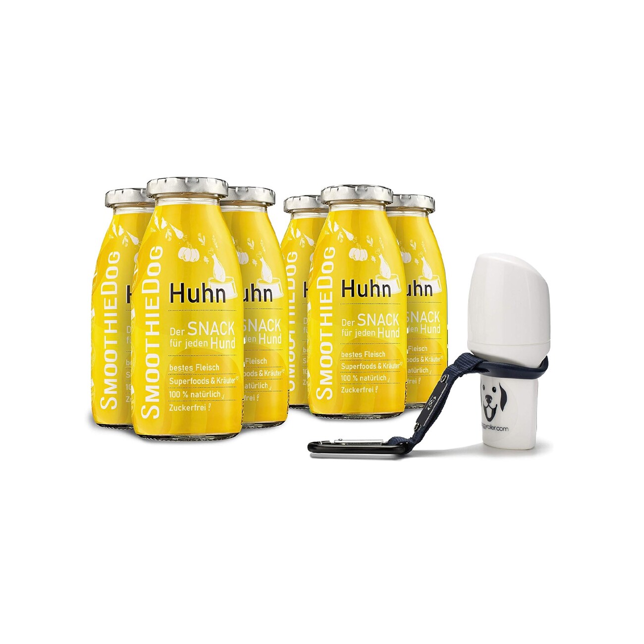 SmoothieDog 6er Huhn + Doggyroller Blau M