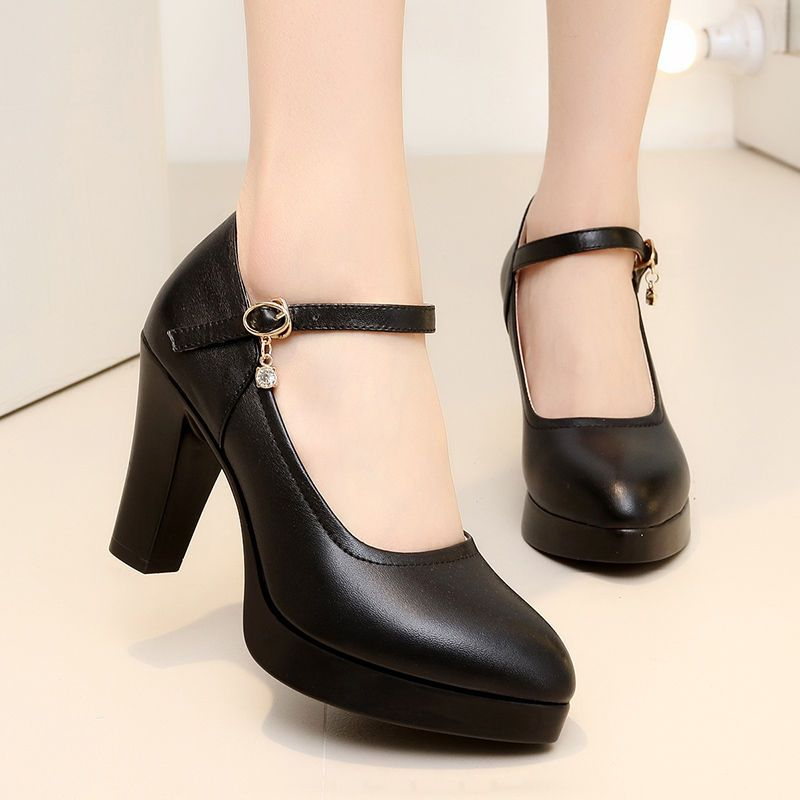 Freesia - Enkelband Platform Blokhak Pumps