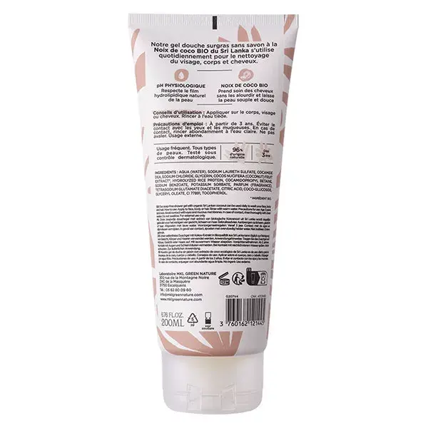 Shampoo de Coco MKL Green Nature Cosm'Ethik do Sri Lanka 200ml
