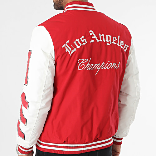 Veste Teddy Rouge Blanc