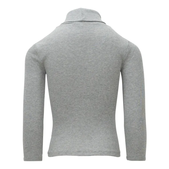 Minimalisma Pull Col Roulé Coton et Soie Bui | Gris