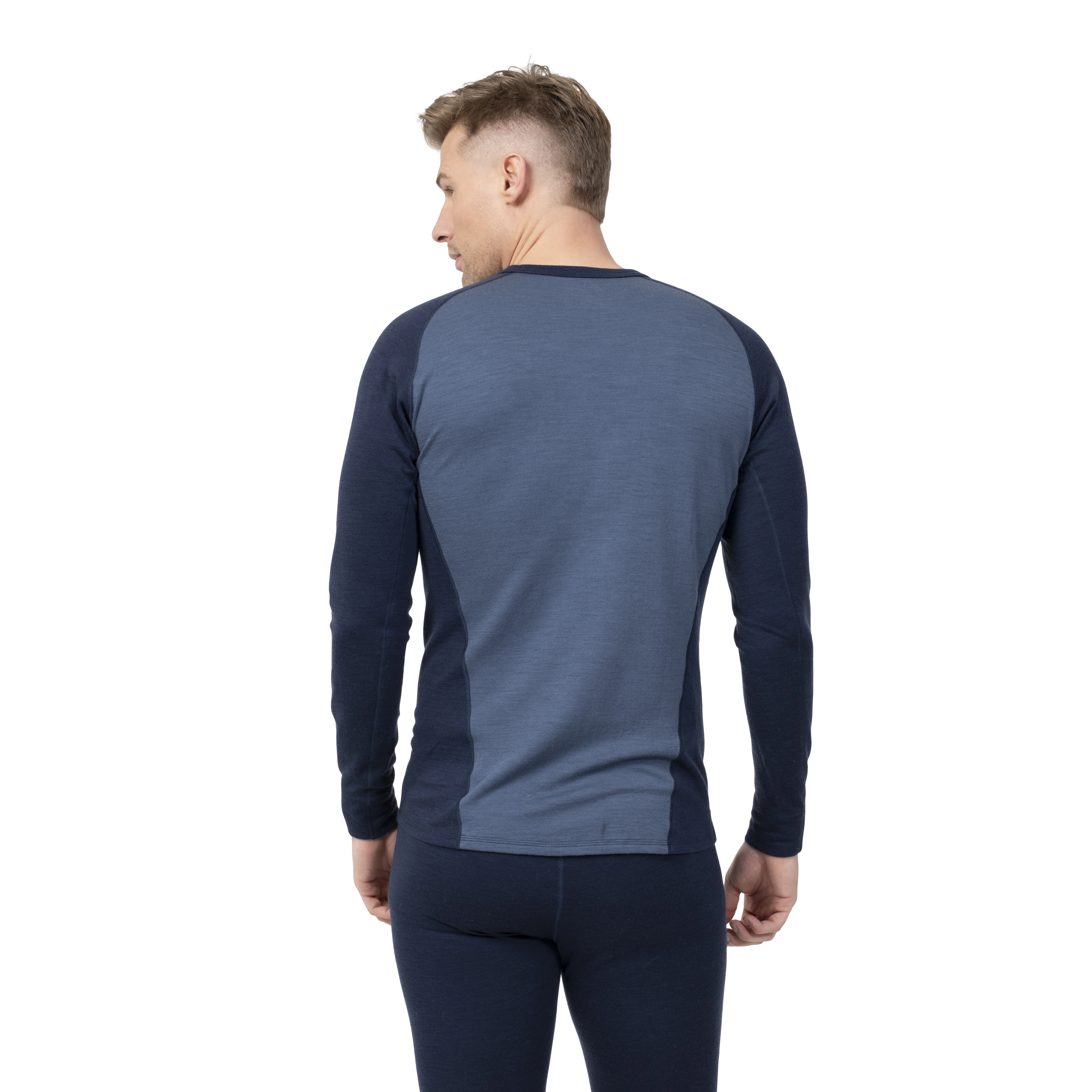 Inner:Dual Merino Long Sleeve Men Granite Blue / Navy Blue