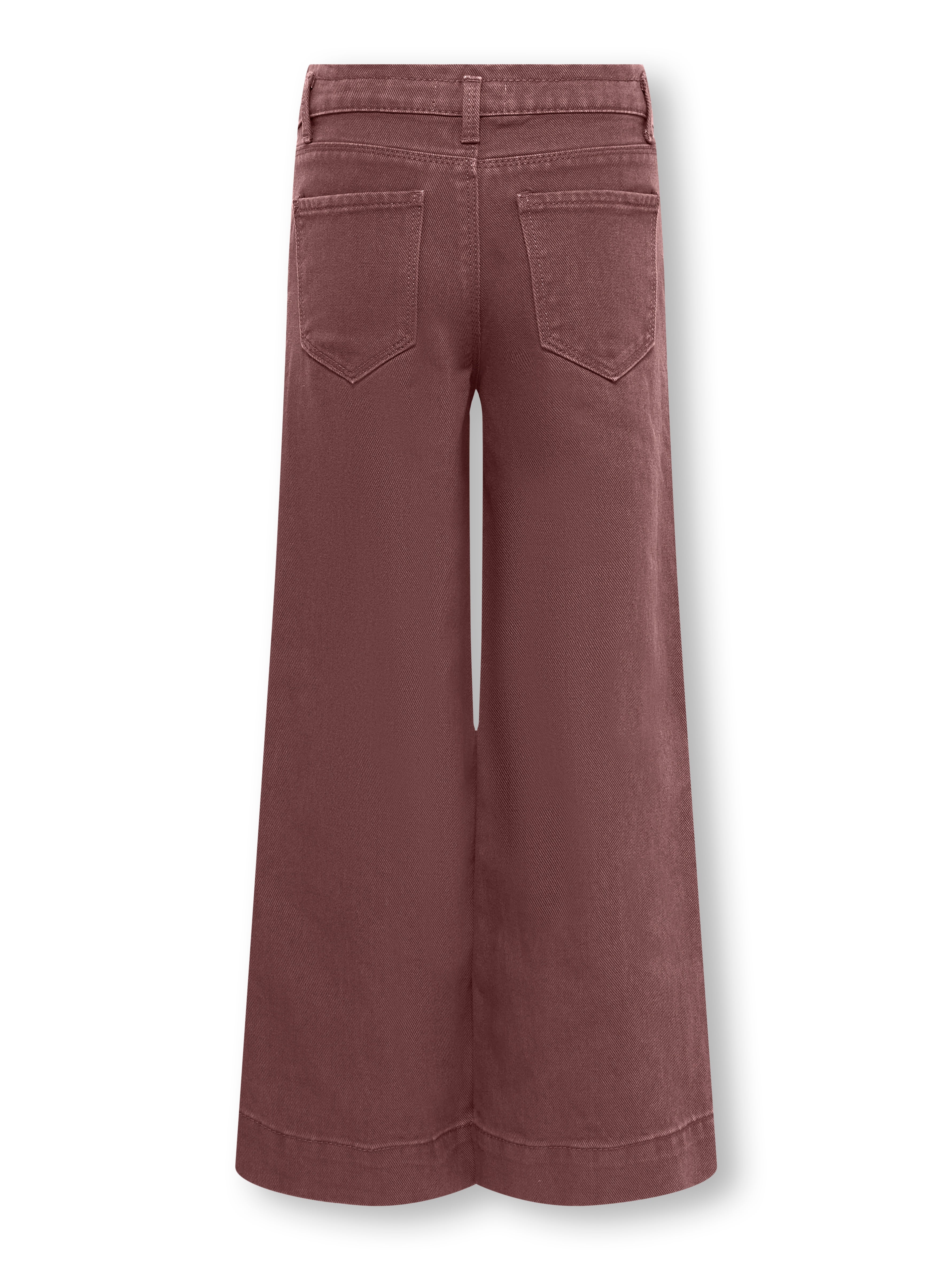 KOGNEW Mittlere Taille Verkürzt Hose mit weitem Beinschnitt Rose Brown