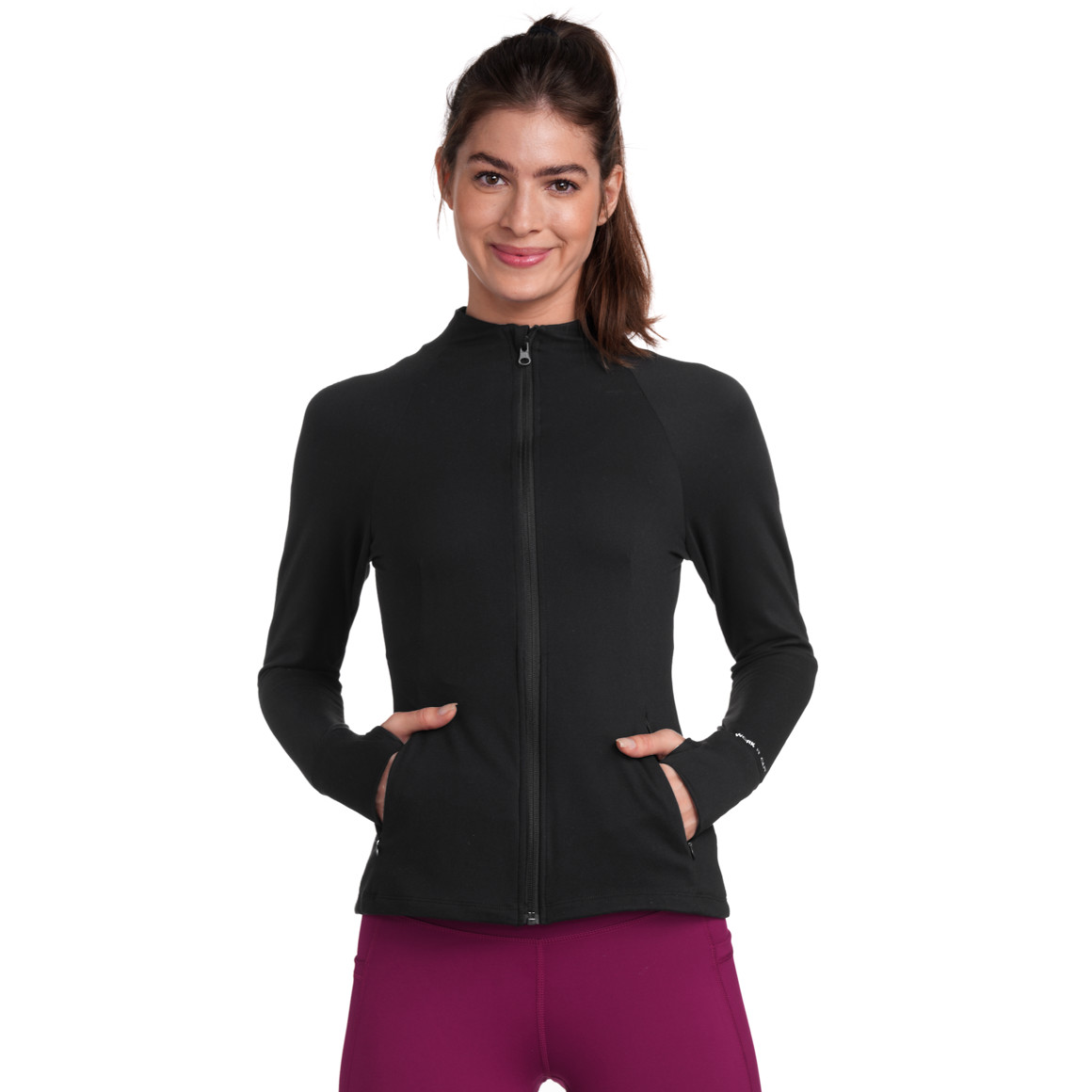 Gina Sports Damen Sport-Jacke mit Reißverschluss schwarz
