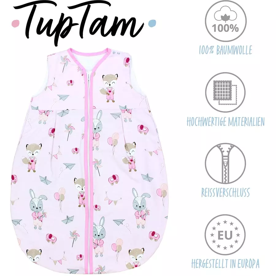 TupTam Baby Sommer Schlafsack Ärmellos Unwattiert rosa