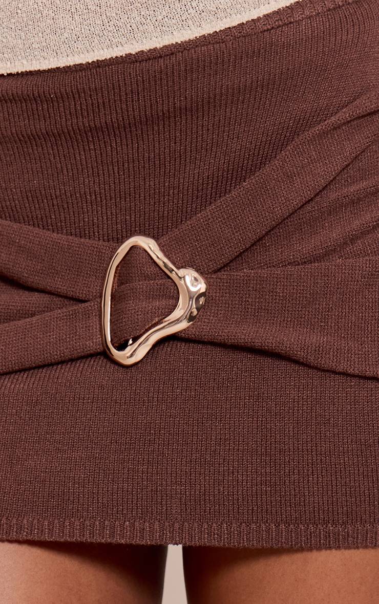 Chocolat Mini-jupe À Détail De Passepoil