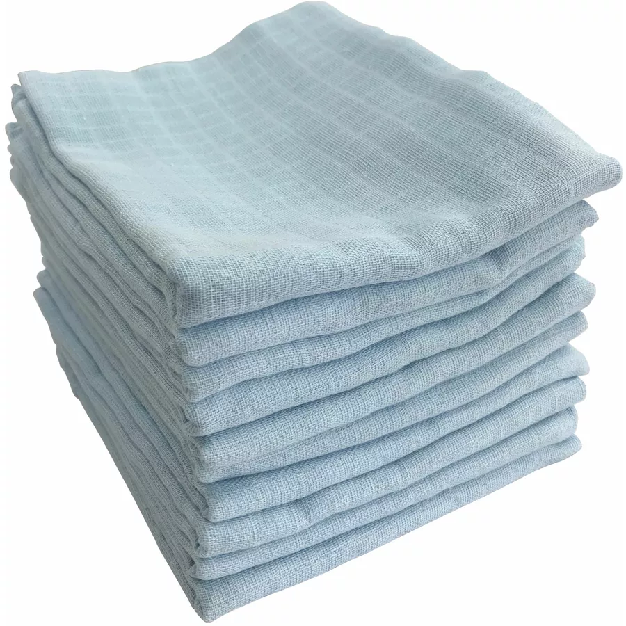 M.M.C. Mullwindel 10 PACK Unifarben 80x70 cm Mulltücher 10 Blau