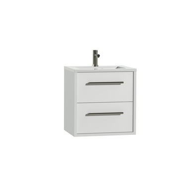 Tiger badkamermeubel Boston 60cm hoogglans wit met RVS grepen