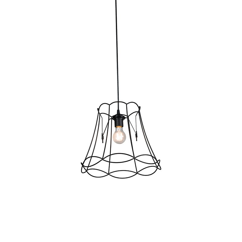Retro hanglamp zwart 35 cm - Granny Frame