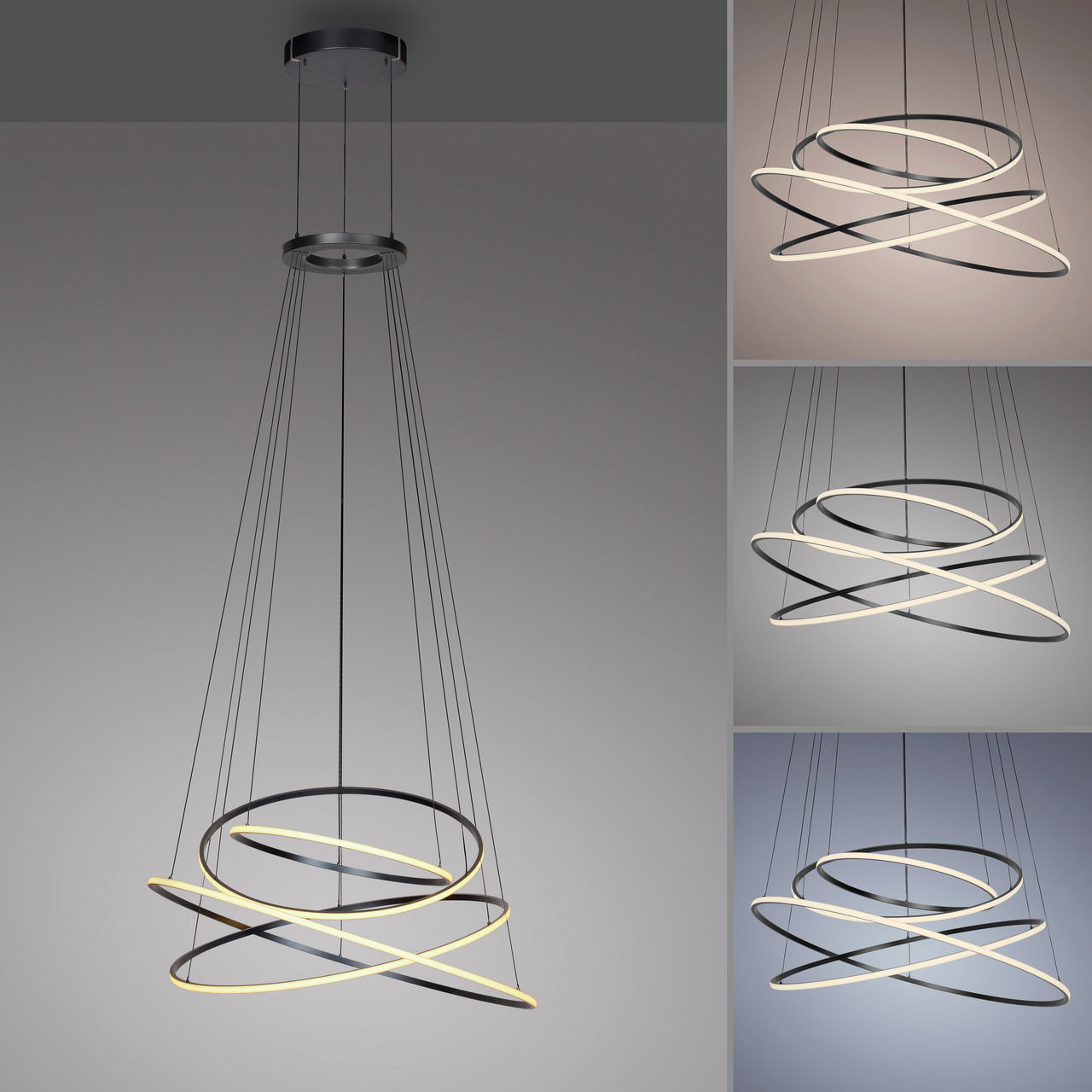 Paul Neuhaus Pendelleuchte PURE FLYING RINGS