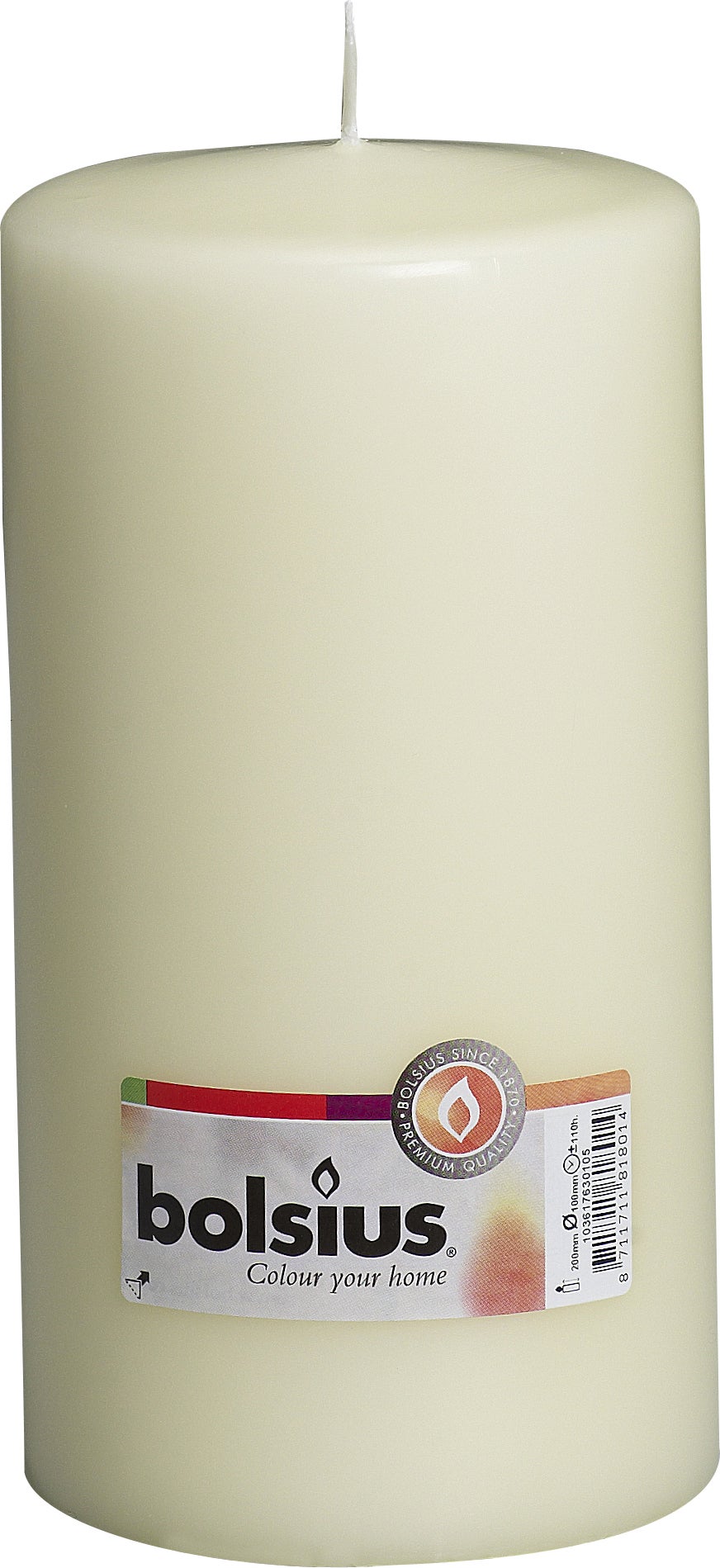 Bolsius stompkaars crème D 10 H 20 cm