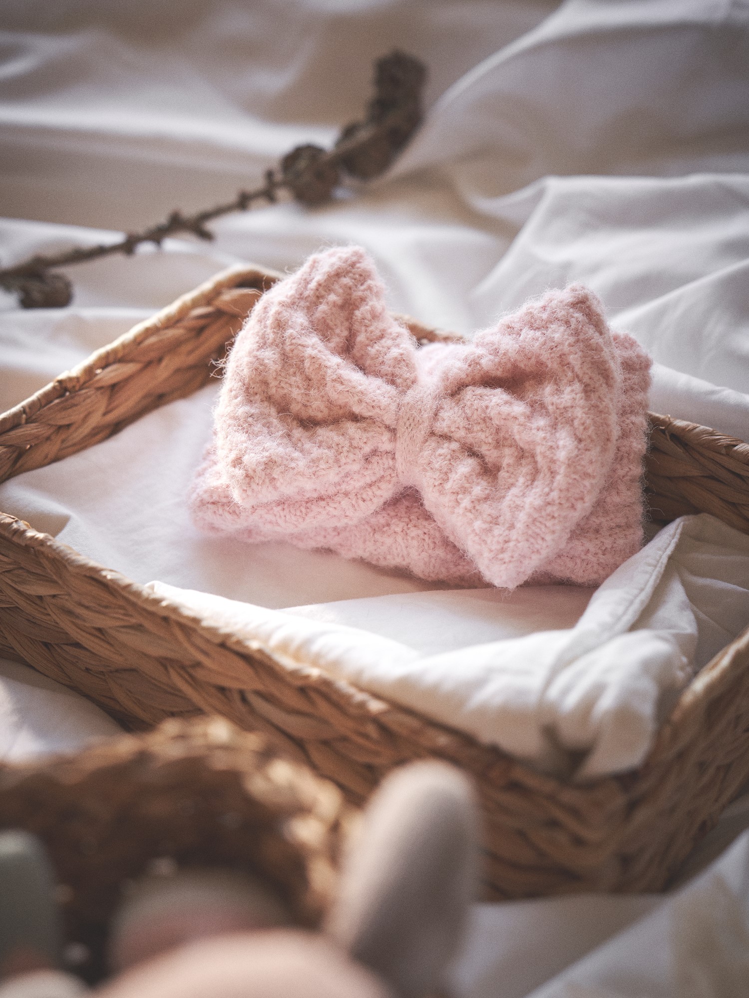 Pandebånd til børn | Akrylgarn.  | Rose