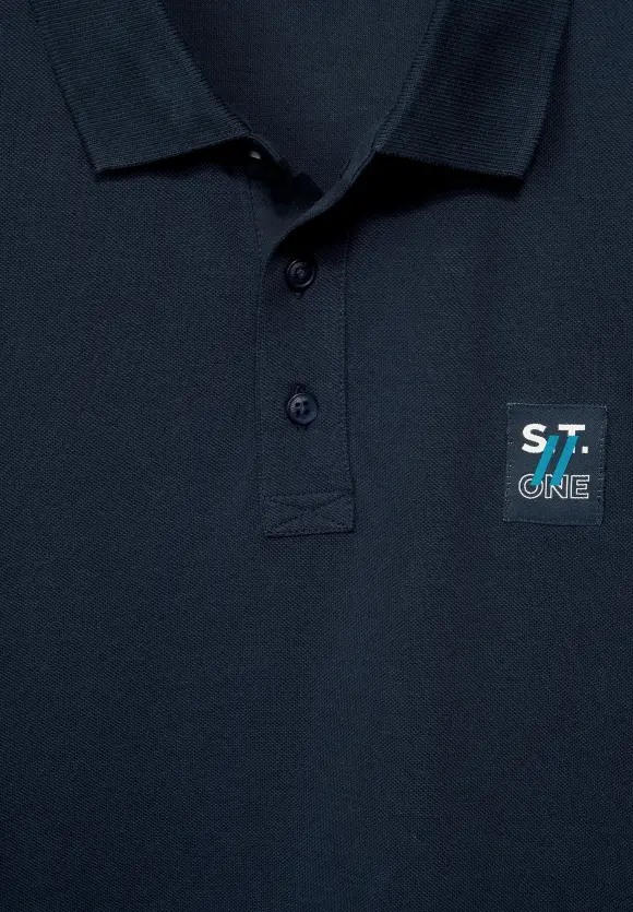 Poloshirt in Piqueé - deep navy blue
