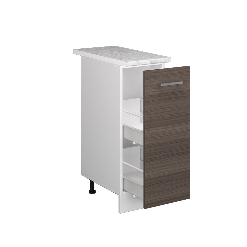 Vicco Apothekerunterschrank Küchenschrank Küchenzeile R-Line 30 cm Weiß Edelgrau Arbeitsplatte