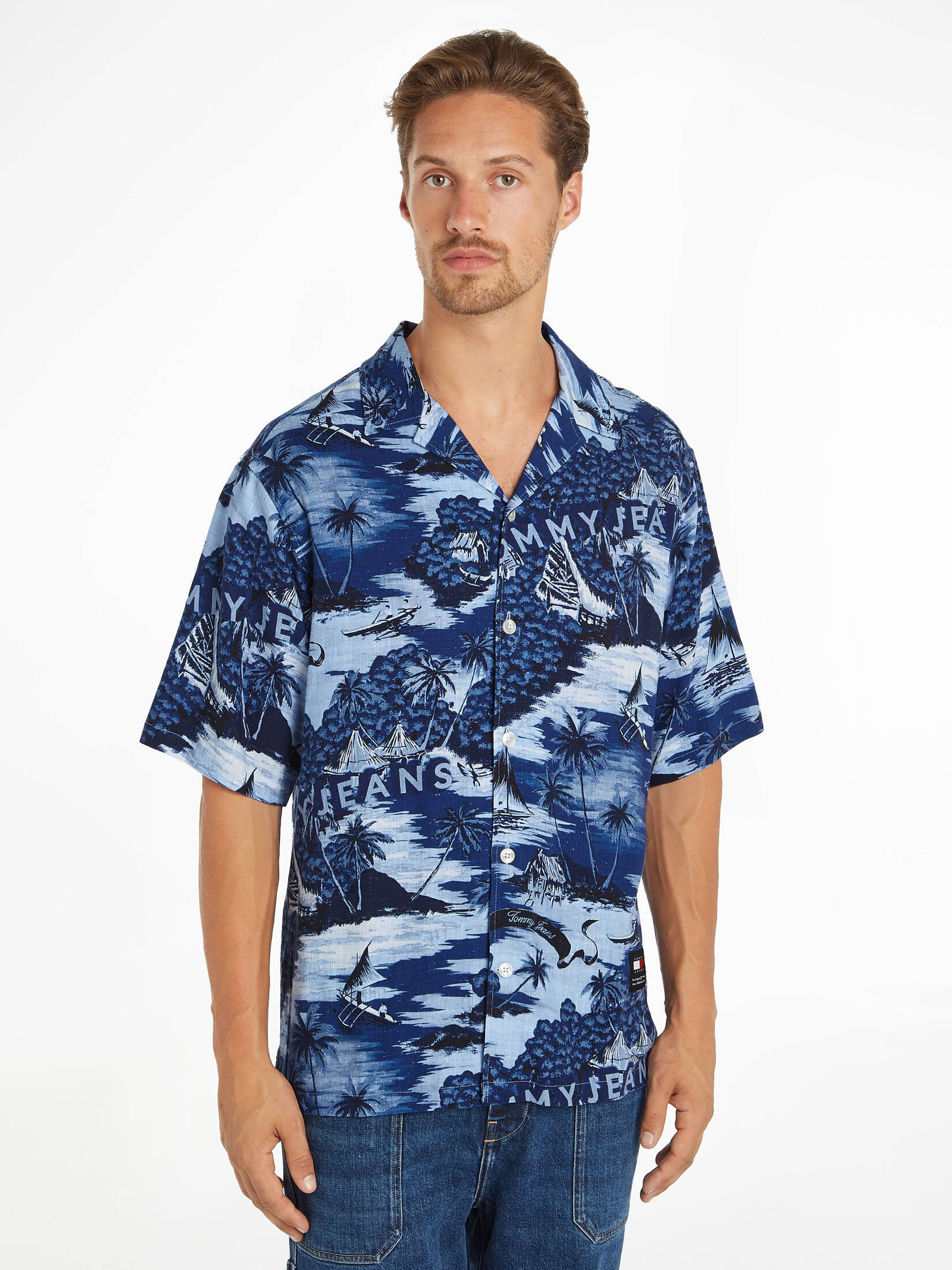 Tommy Jeans| Herren Hawaiihemd Relaxed Fit Kurzarm
