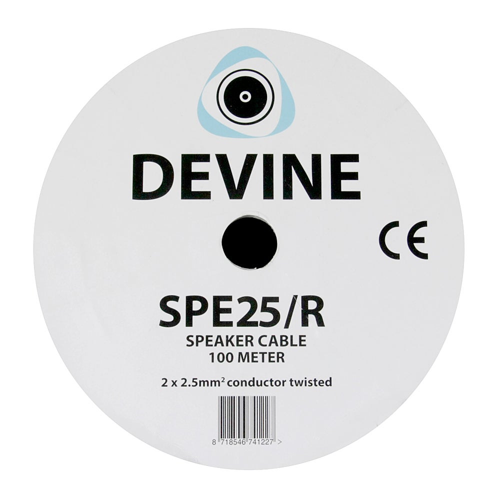 Devine SPE25/R 100 speakerkabel, 2x 2.5 mm², 100 meter