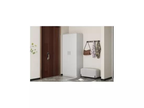 Meuble à chaussure XL collection TOM. 2 portes coloris blanc