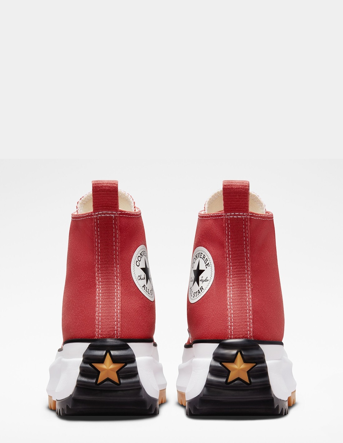 converse sneakers compensées montantes femme run star hike hi rouge/blanc