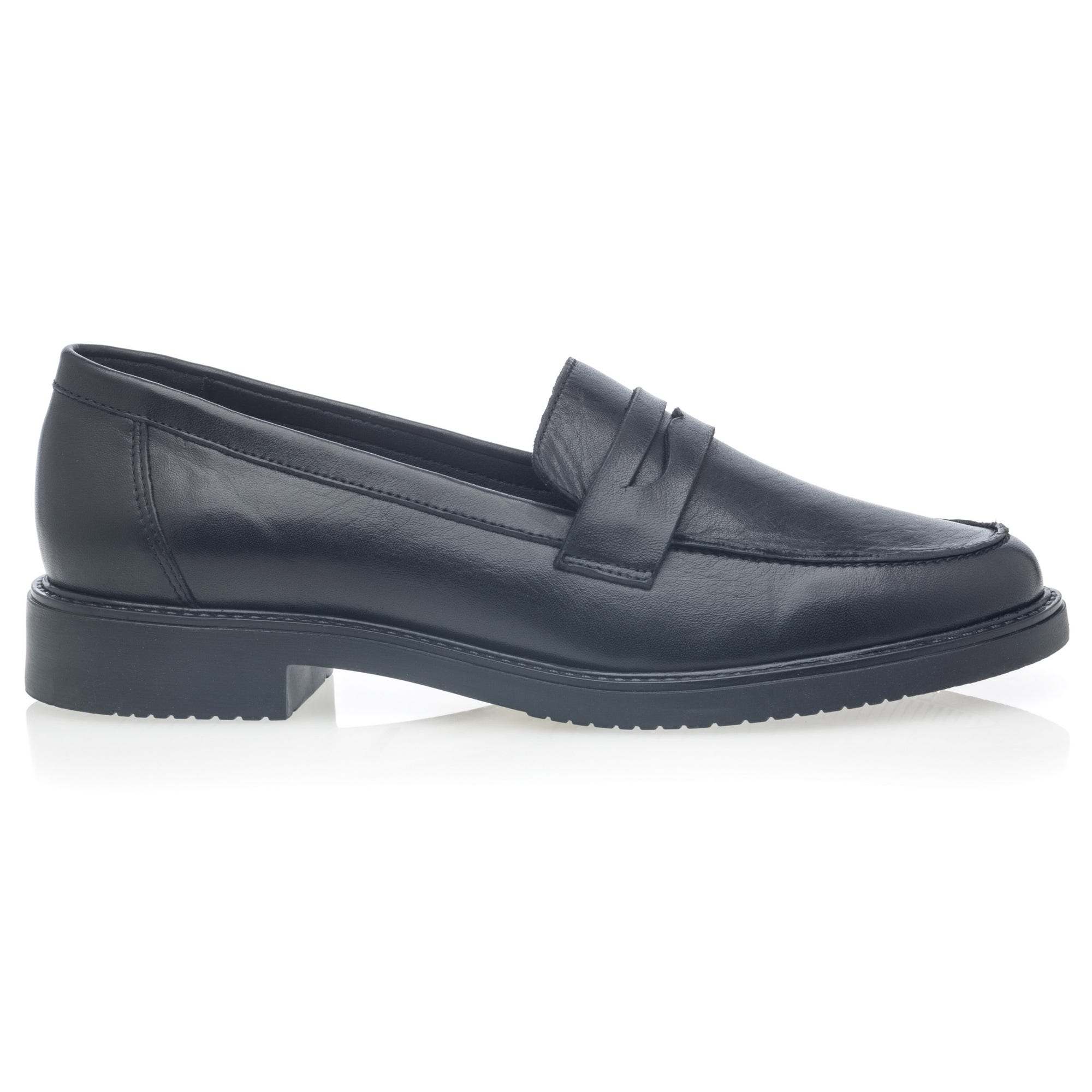 Mocassins Femme en cuir noir