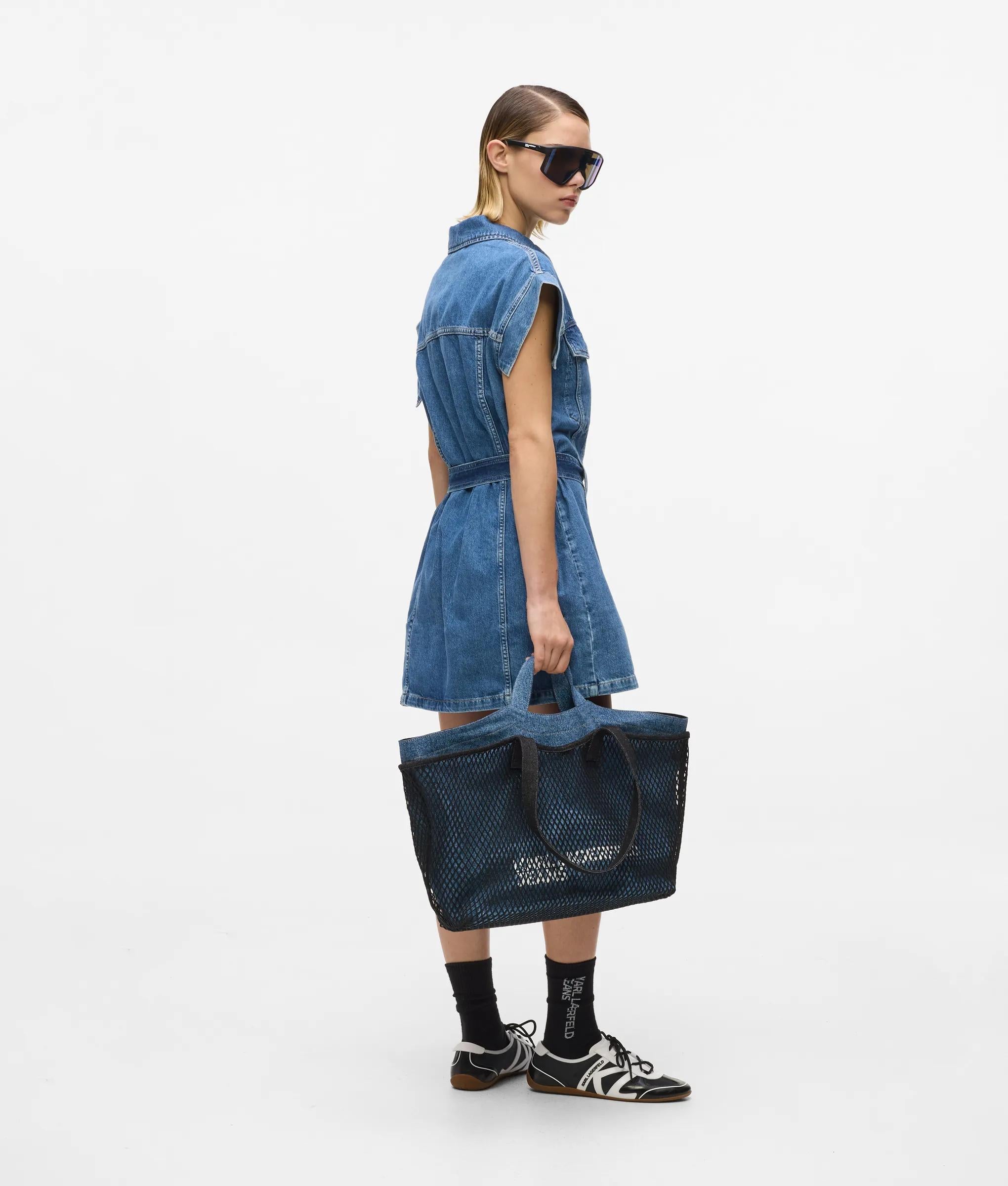 Dubbel gaas denim shopper